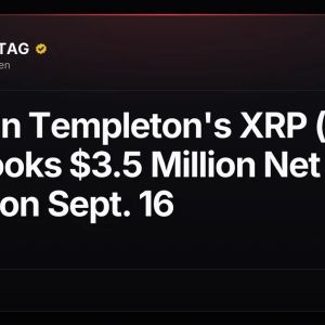 Franklin Templeton's XRP (XRP) ETF Books $3.5 Million Net Inflow on Sept. 16