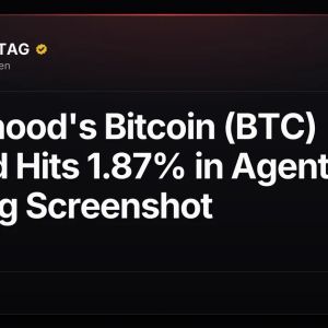 Robinhood's Bitcoin (BTC) Spread Hits 1.87% in Agentic Trading Screenshot