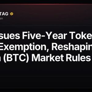 SEC Issues Five-Year Tokenized Stock Exemption, Reshaping Bitcoin (BTC) Market Rules