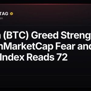Bitcoin (BTC) Greed Strengthens as CoinMarketCap Fear and Greed Index Reads 72