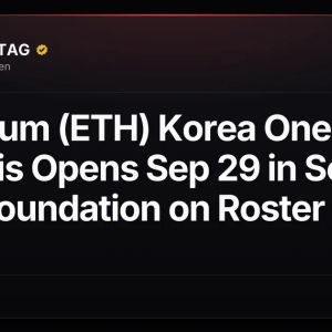 Ethereum (ETH) Korea One Genesis Opens Sep 29 in Seoul With Foundation on Roster