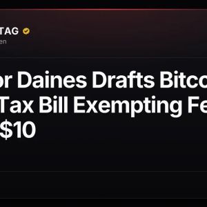 Senator Daines Drafts Bitcoin (BTC) Tax Bill Exempting Fees Under $10