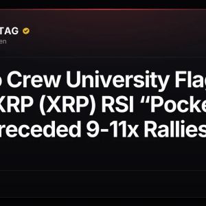 Crypto Crew University Flags Third XRP (XRP) RSI “Pocket” That Preceded 9-11x Rallies