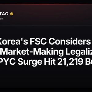 South Korea's FSC Considers Crypto Market-Making Legalization After JPYC Surge Hit 21,219 Buyers