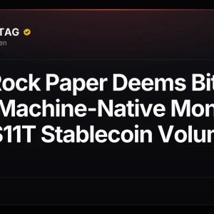BlackRock Paper Deems Bitcoin (BTC) Machine-Native Money, Cites $11T Stablecoin Volume