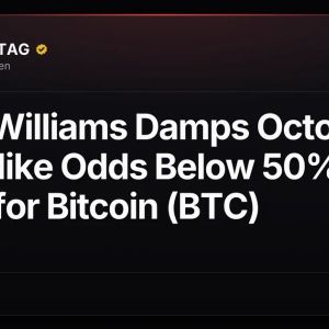 Fed's Williams Damps October Rate-Hike Odds Below 50% in Boost for Bitcoin (BTC)