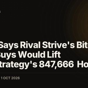 Saylor Says Rival Strive's Bitcoin (BTC) Buys Would Lift MicroStrategy's 847,666 Holdings