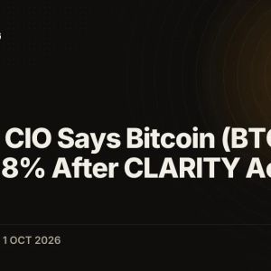 Bitwise CIO Says Bitcoin (BTC) Gained 8% After CLARITY Act Stalled