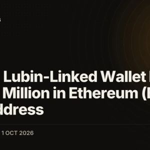 Joseph Lubin-Linked Wallet Moves $356.2 Million in Ethereum (ETH) to New Address