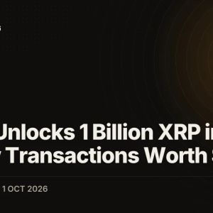 Ripple Unlocks 1 Billion XRP in Four Escrow Transactions Worth $1.49B