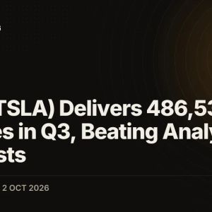 Tesla (TSLA) Delivers 486,532 Vehicles in Q3, Beating Analyst Forecasts