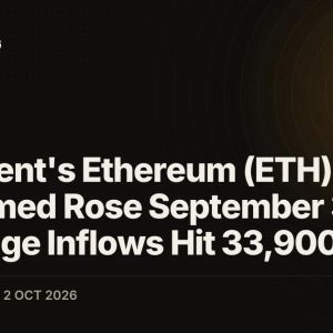 Santiment's Ethereum (ETH) Age Consumed Rose September 30, Net Exchange Inflows Hit 33,900 ETH