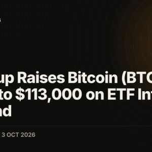 Citigroup Raises Bitcoin (BTC) Target to $113,000 on ETF Inflow Rebound