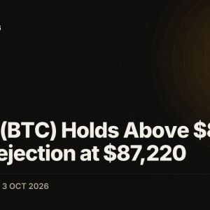Bitcoin (BTC) Holds Above $84,000 After Rejection at $87,220