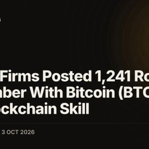 Crypto Firms Posted 1,241 Roles in September With Bitcoin (BTC) the Top Blockchain Skill