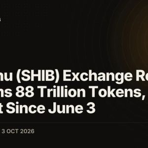 Shiba Inu (SHIB) Exchange Reserve Reclaims 88 Trillion Tokens, Highest Since June 3