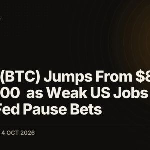 Bitcoin (BTC) Jumps From $82,600 to $87,100 as Weak US Jobs Data Backs Fed Pause Bets