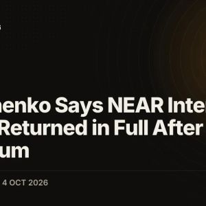 Shevchenko Says NEAR Intents' $3.8M Returned in Full After Ultimatum
