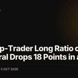 XRP Top-Trader Long Ratio on Coin Collateral Drops 18 Points in a Day