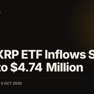 Spot XRP ETF Inflows Slump 94% to $4.74 Million