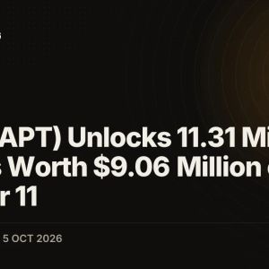 Aptos (APT) Unlocks 11.31 Million Tokens Worth $9.06 Million on October 11
