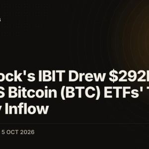 BlackRock's IBIT Drew $292M to Lead US Bitcoin (BTC) ETFs' Third Weekly Inflow