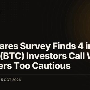 CoinShares Survey Finds 4 in 10 Bitcoin (BTC) Investors Call Wealth Managers Too Cautious