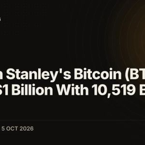 Morgan Stanley's Bitcoin (BTC) ETF Nears $1 Billion With 10,519 BTC Held