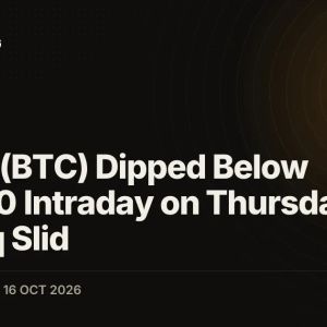 Bitcoin (BTC) Dipped Below $81,000 Intraday on Thursday as Nasdaq Slid