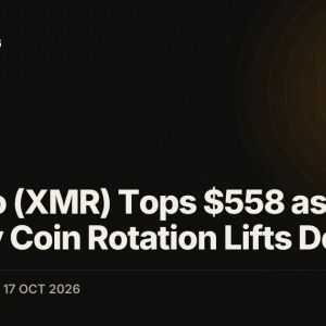 Monero (XMR) Tops $558 as Privacy Coin Rotation Lifts Demand