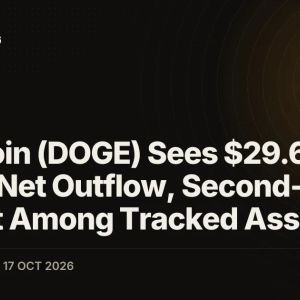Dogecoin (DOGE) Sees $29.69 Million Net Outflow, Second-Largest Among Tracked Assets
