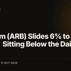 Arbitrum (ARB) Slides 6% to $0.188, Sitting Below the Daily Pivot