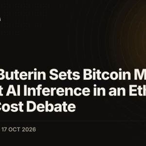Vitalik Buterin Sets Bitcoin Mining Against AI Inference in an Ethereum (ETH) Cost Debate