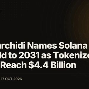 Alex Carchidi Names Solana (SOL) a Top Hold to 2031 as Tokenized Assets Reach $4.4 Billion