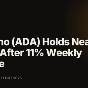 Cardano (ADA) Holds Near $0.22 After 11% Weekly Decline