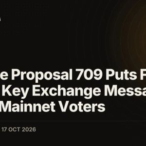 Injective Proposal 709 Puts Fixed Gas for Key Exchange Messages Before Mainnet Voters