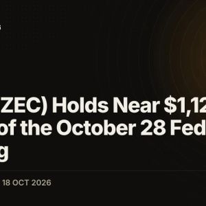 Zcash (ZEC) Holds Near $1,124 Ahead of the October 28 Fed Meeting