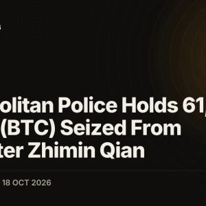 Metropolitan Police Holds 61,000 Bitcoin (BTC) Seized From Fraudster Zhimin Qian
