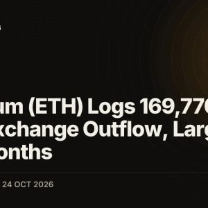 Ethereum (ETH) Logs 169,770 ETH Daily Exchange Outflow, Largest in Four Months