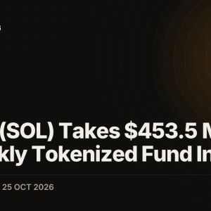 Solana (SOL) Takes $453.5 Million of Weekly Tokenized Fund Inflows