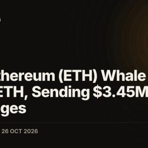 Early Ethereum (ETH) Whale Moves 5,000 ETH, Sending $3.45M to Exchanges