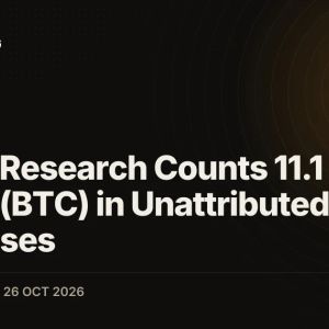 Galaxy Research Counts 11.1 Million Bitcoin (BTC) in Unattributed Addresses