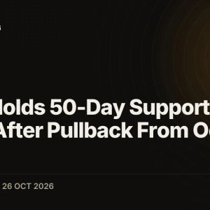 NEAR Holds 50-Day Support at $4.28 After Pullback From October Peak
