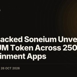 Sony-Backed Soneium Unveils SONEIUM Token Across 250+ Entertainment Apps