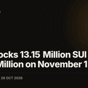 Sui Unlocks 13.15 Million SUI Worth $12.11 Million on November 1