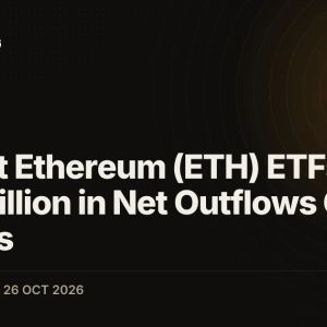 US Spot Ethereum (ETH) ETFs Shed $1.07 Billion in Net Outflows Over 30 Days
