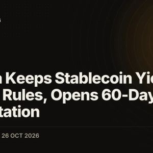 Canada Keeps Stablecoin Yield Ban in Draft Rules, Opens 60-Day Consultation