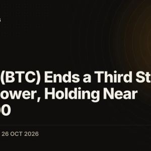 Bitcoin (BTC) Ends a Third Straight Week Lower, Holding Near $80,000
