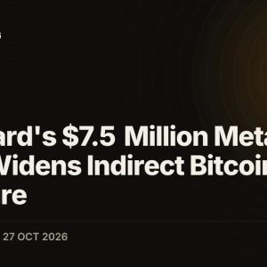 Vanguard's $7.5 Million Metaplanet Stake Widens Indirect Bitcoin (BTC) Exposure