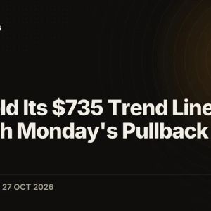 BNB Held Its $735 Trend Line Through Monday's Pullback From $810